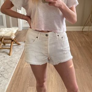 LEVIS 501 denim shorts, white, size 27